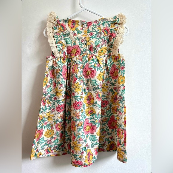 Kids Floral Embroidered Sleeveless Dress | Retro look - Picture 5 of 6